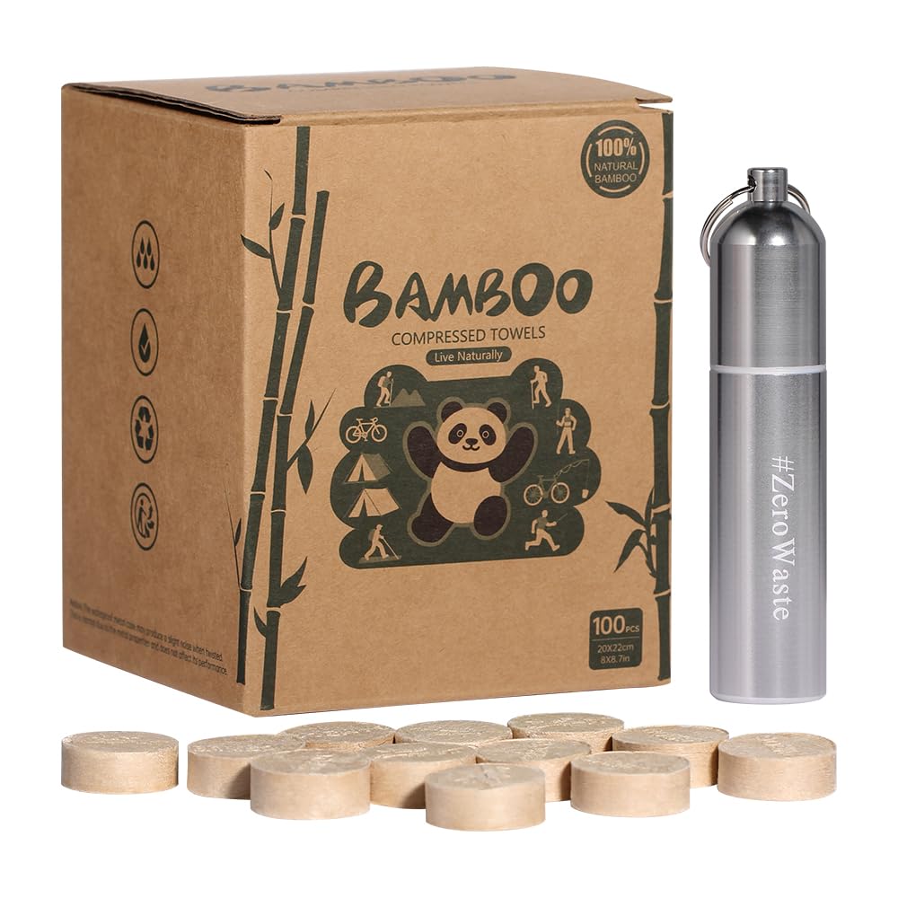 MORGIANA Bamboo Compressed Towels, Biodegradable Personal Cleansing Wipes, Portable Coin Tissue Tablets
