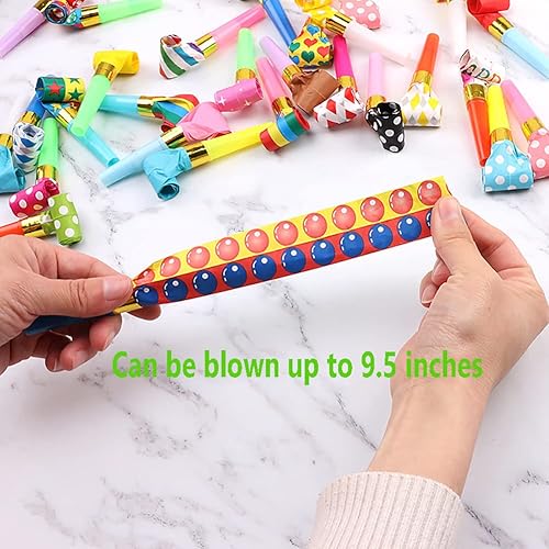 Miniatura 3 de 36 sopladores de fiesta que hacen ruido, recuerdos de fiesta, con flecos, coloridos para fiestas, silbatos de fiesta para juegos de cumpleaños,