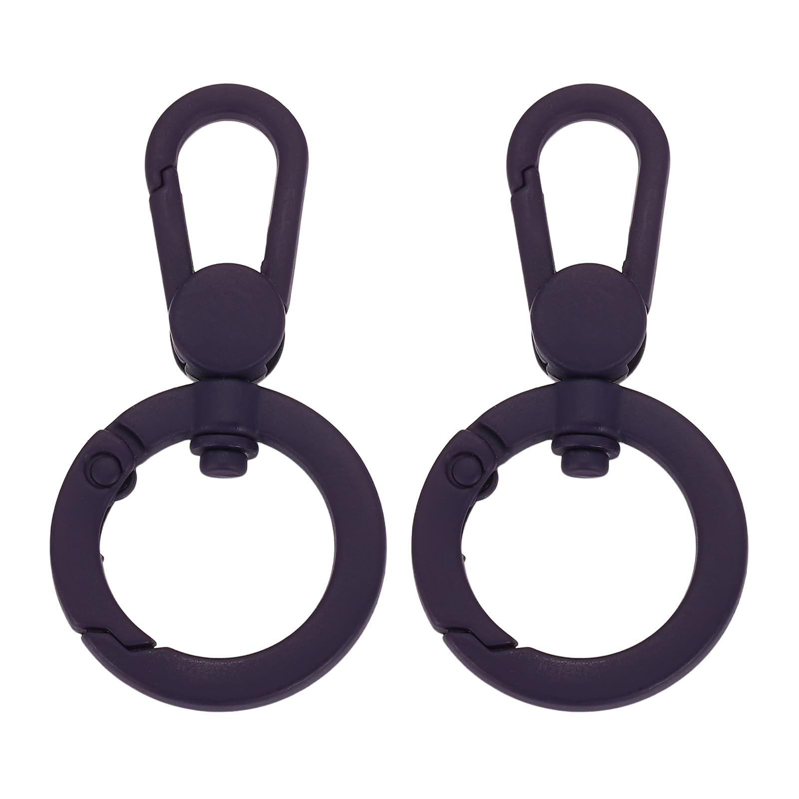 sourcing map 2Pcs Swivel Clasp Clip, Metal Spring Snap Hooks Keychain Key Ring Double Opening Lobster Claw Clasp Zinc Alloy Purse Clips for Jewelry Crafts Lanyard Making, Drak Purple — image 1