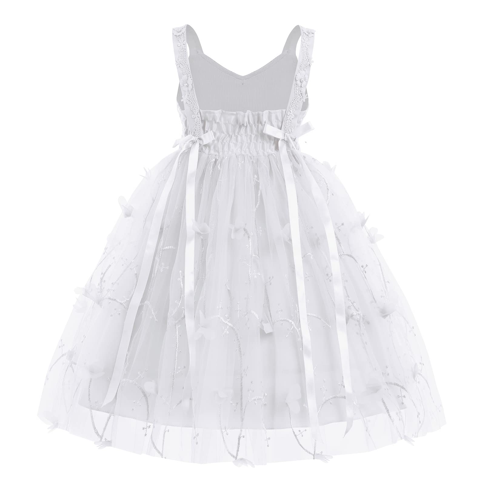Tela Suave Transpirable Vestido De Tul Con Mariposas Para Niña - Vestido De Fiesta Arcoíris Brillante Para Cumpleaños Vestido Niña Tul