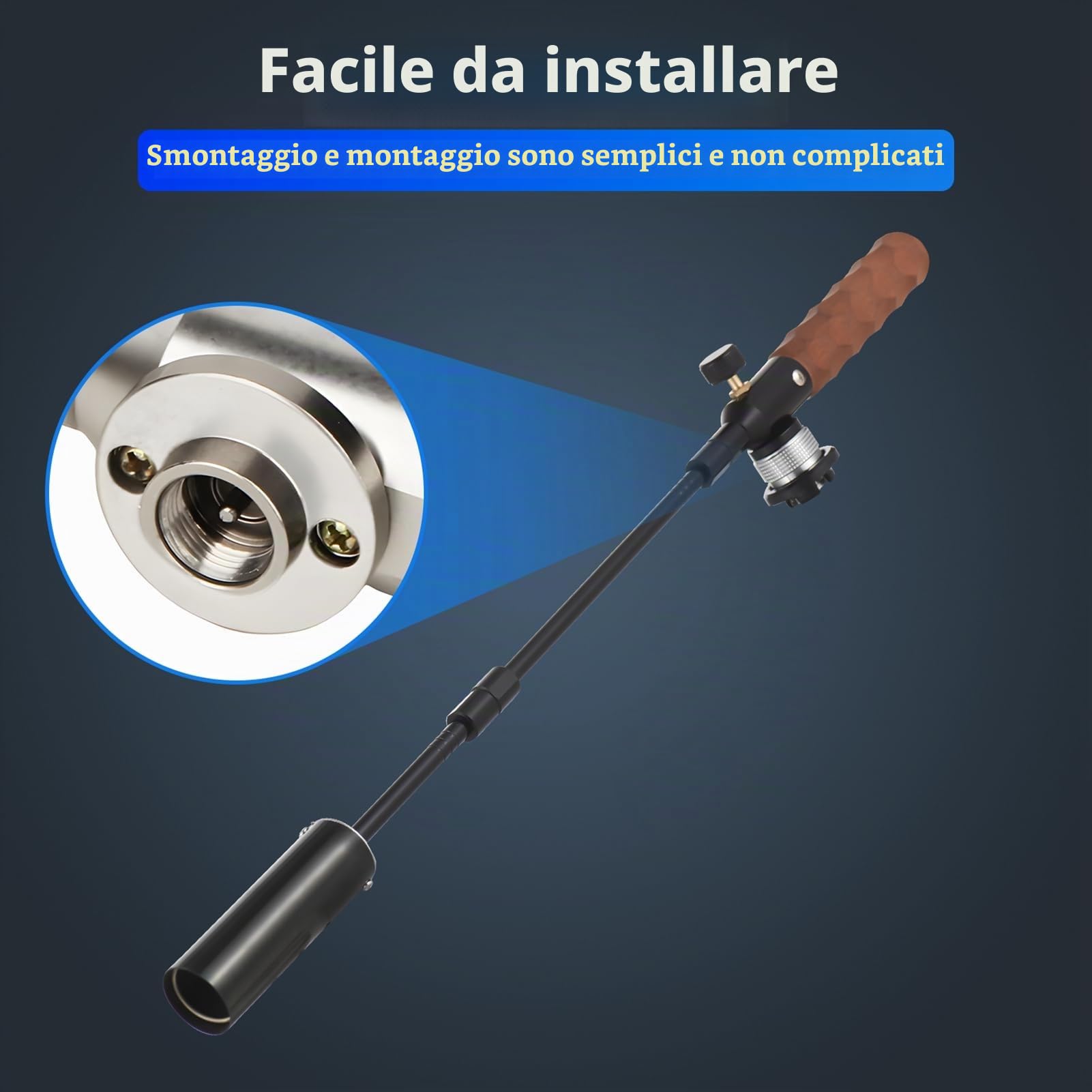 Bruciatore a gas per tetto, bruciatore a propano, bruciatore regolabile in lunghezza per bottiglie di gas propano con valvola di controllo della fiamma e manico antiscivolo, accendifuoco