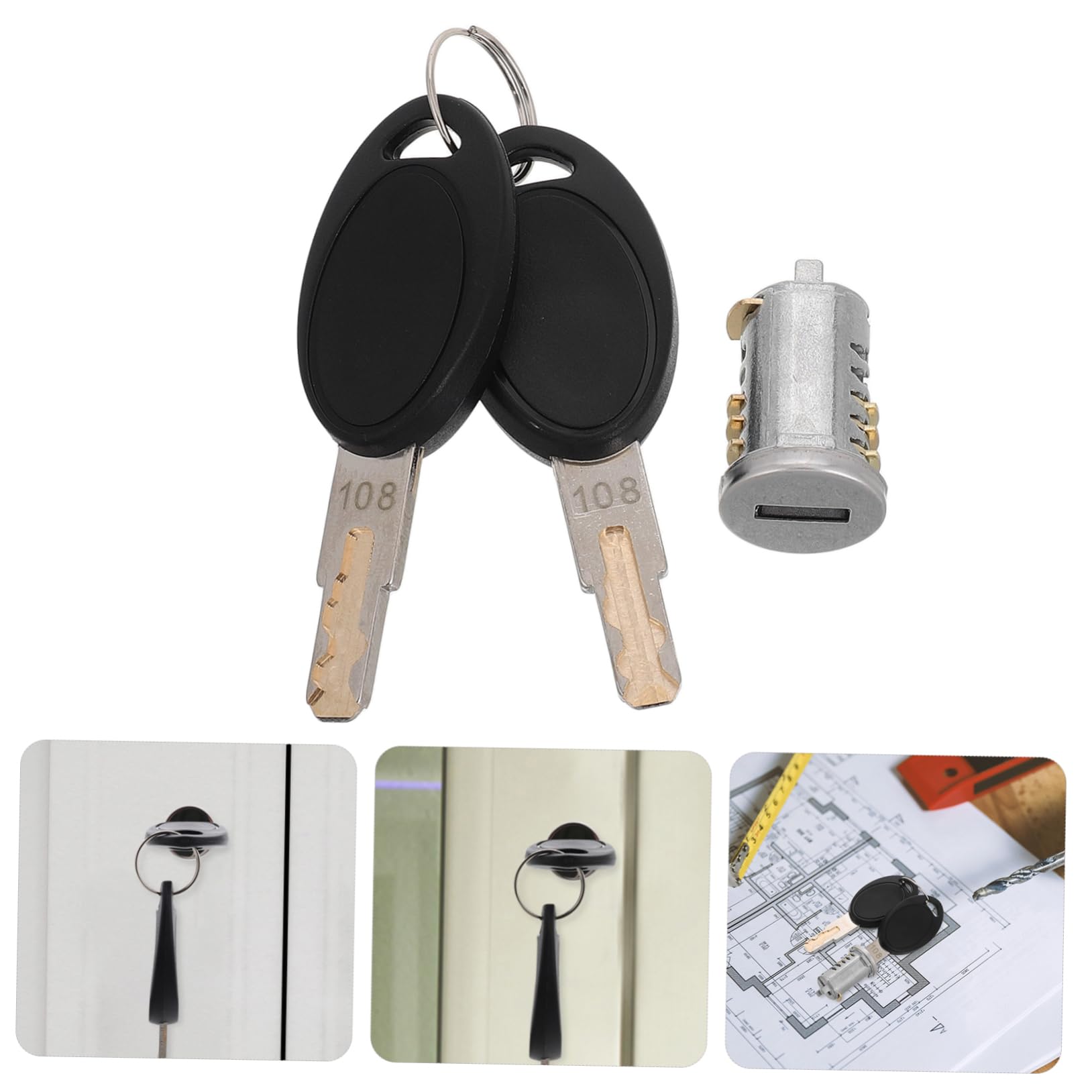 iplusmile Cilindro Serratura per Porta Camper e Sportello Bagagli, in Lega di Zinco Argento, Affidabile e Facile da Installare, per Viaggio e Campeggio