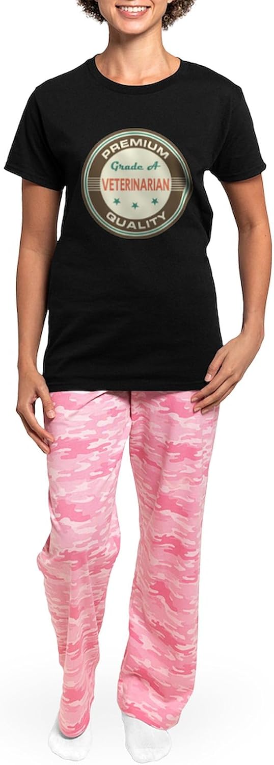 CafePress Veterinarian Vintage Women's Dark Pajamas Womens Novelty PJ Sleepwear