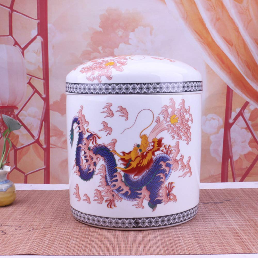 Urny Funeral Urn Large Keepsake Cremation Urn for Ashes,Funeral Memorial Urn for A Small Amount of Adult Ashes Ceramic Material 22 * 25cm Perfect Souvenir,A(B)