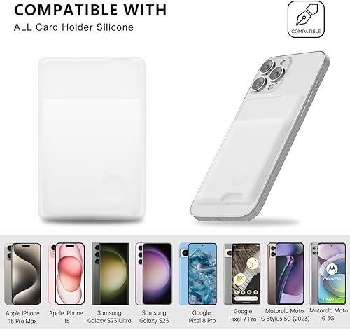 Miniatura 2 de oakxco Cartera para teléfono adherente, silicona segura para teléfono, funda adhesiva de bolsillo, tarjeta de crédito de identificación, funda