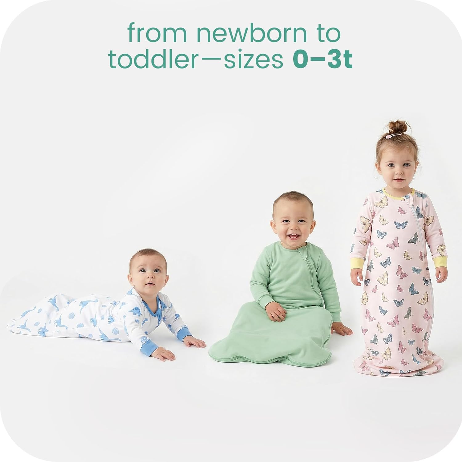 Baby Sleep Sack Long Sleeve 1.0 TOG 0-6-18-3T Wearable Blanket Infant Sleeping Bag, Soft & Breathable, 2-Way Zipper - Image 6