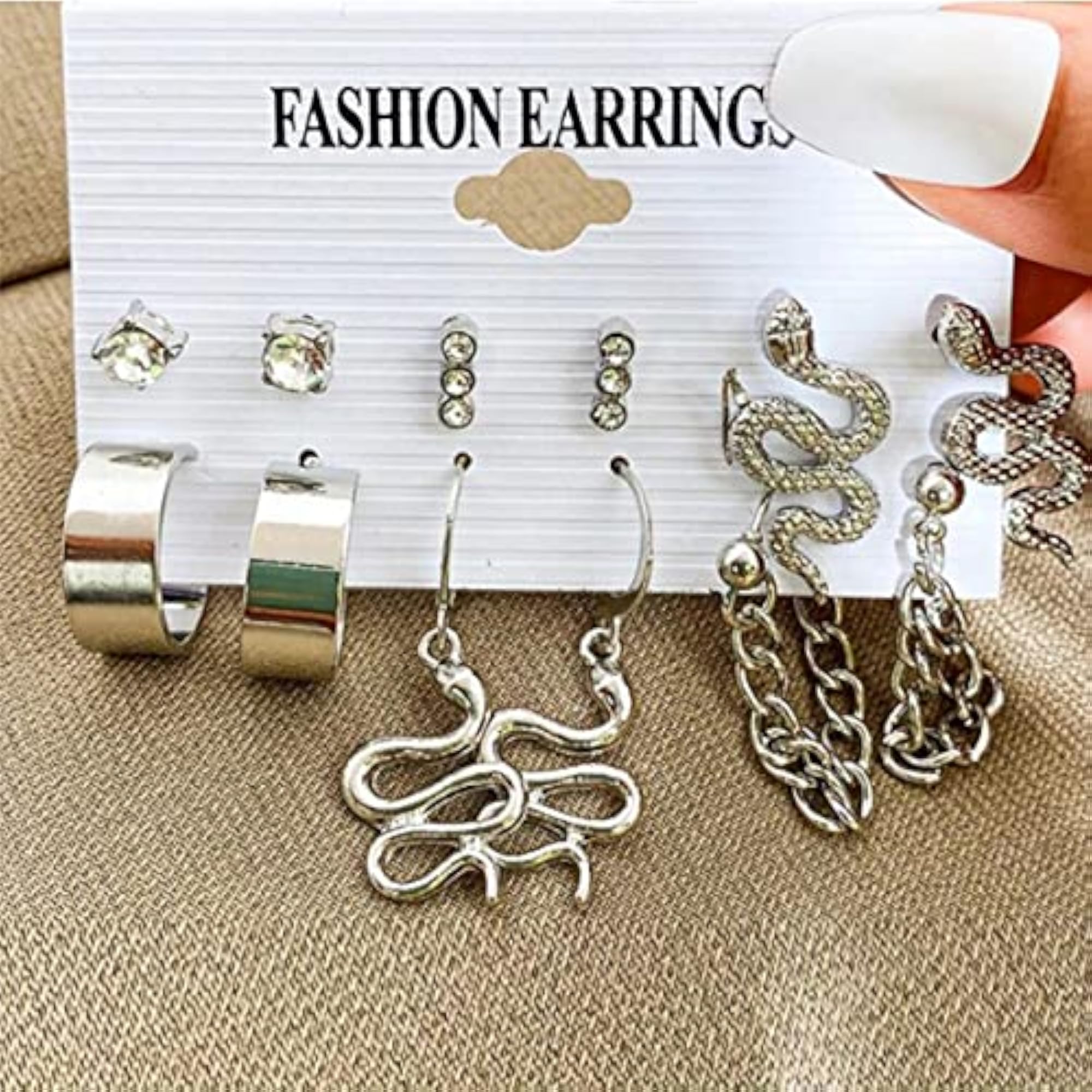 Gold-Plated Drop Earrings with Sparkling Crystals