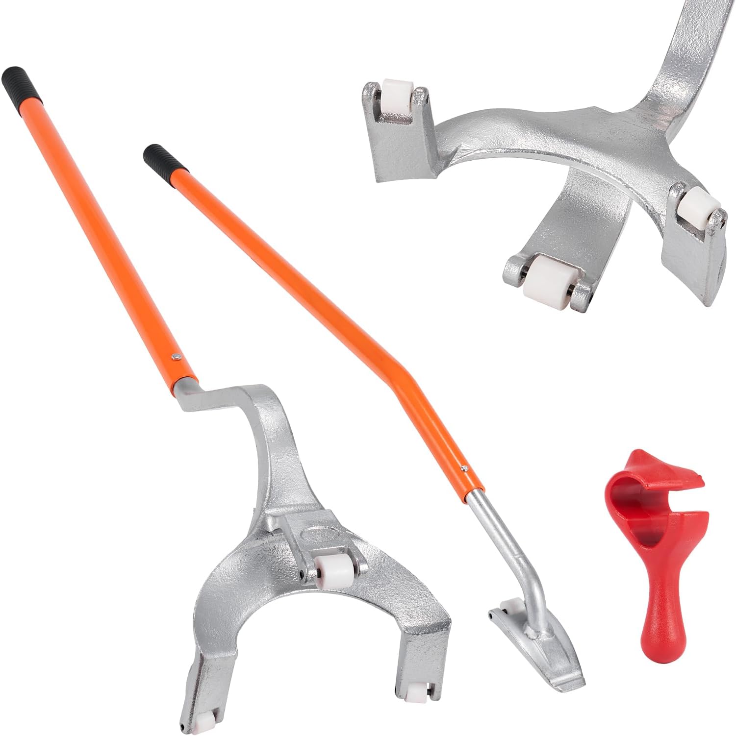 VEVOR Tire Mount Demount Tool, 22.5"-24.5" Manual Steel Tire Changer Mount Demount Removal Tool, with Extra Bead Holder, Tubeless Truck Bead Breaker, 3 PCS Tire Changing Tools, Orange