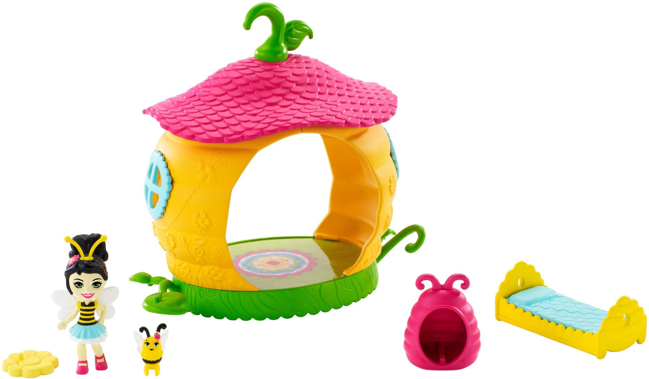Enchantimals FXM99 Petal Park Beehive Bedroom Playset (7 Inch), Beetrice Bee Mini Doll (2 Inch), Pollen Bug Animal Friend Figure
