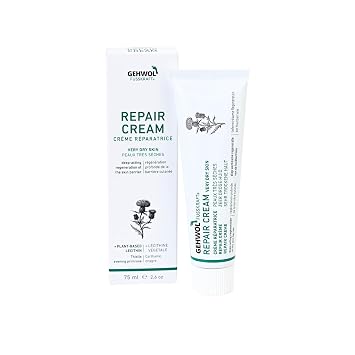 GEHWOL Repair Cream Intensive Care for Very Dry, Damaged Skin, Deep Skin Barrier Repair, 2.6 oz / 75 ml