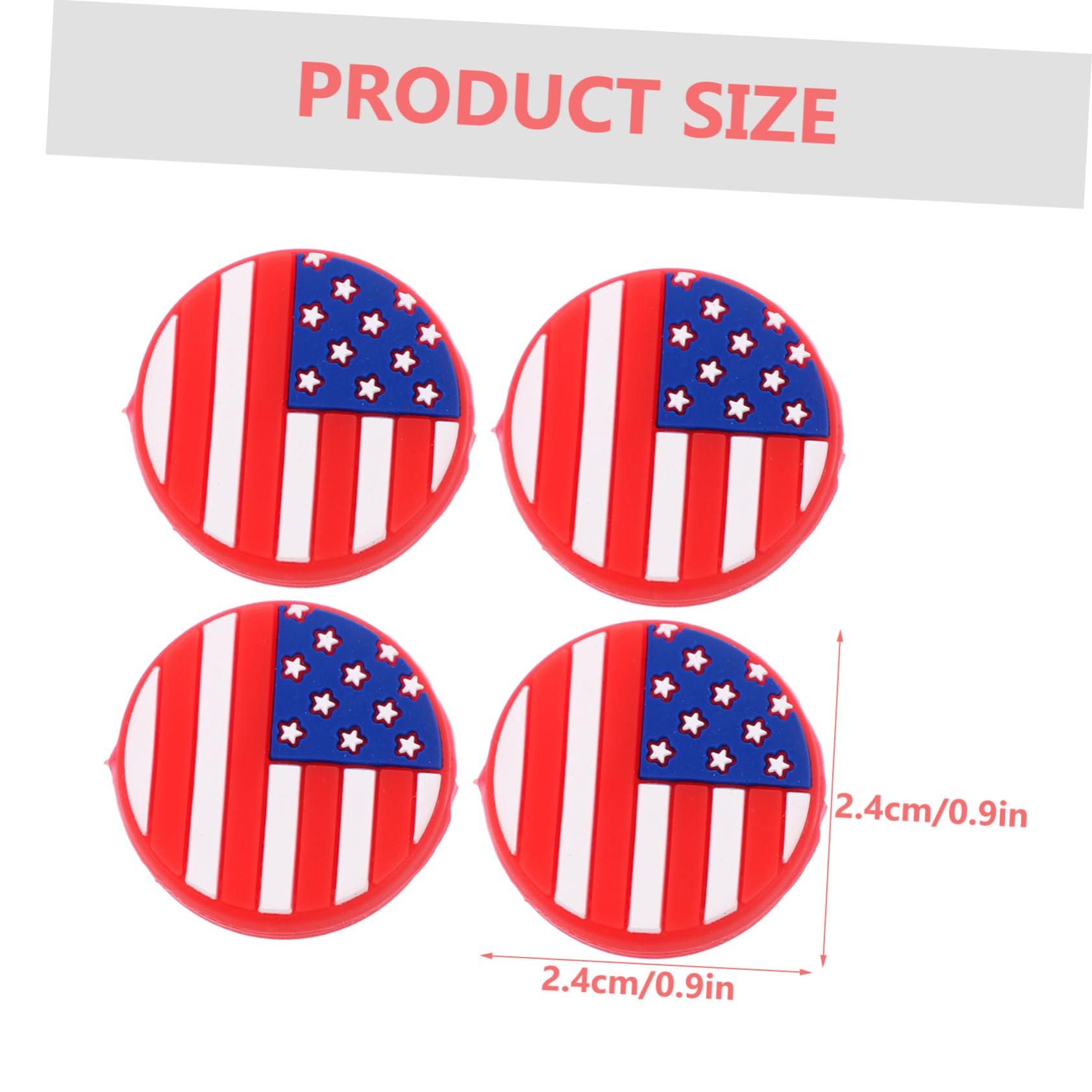 DECHOUS 4-Piece Tennis Racket Vibration Dampeners Us Flag Tennis Racket Accessories Silicone Absorbers for Players