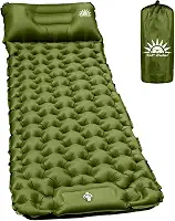 Colchonete Camping Colchão Inflável Solteiro, Acampamento Acessorios,Praticidade e Conforto (Verde)