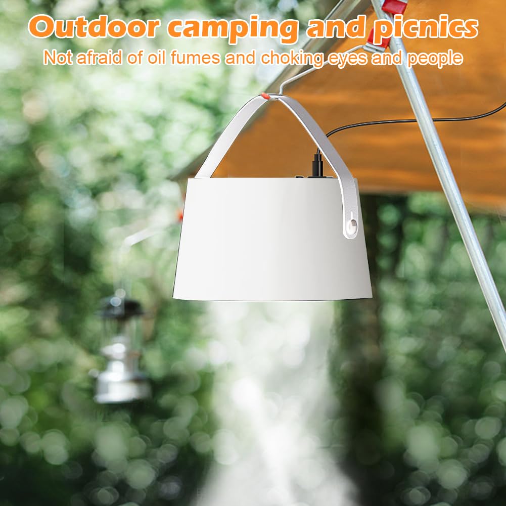 Tragbare Dunstabzugshaube Tisch, Tragbare Abzugshaube Desktop, 3 Windstufen, Abnehmbarer & Waschbarer Ventilator, für Indoor-Grillpartys, Hot Pot, Wohnmobil Camping Küche