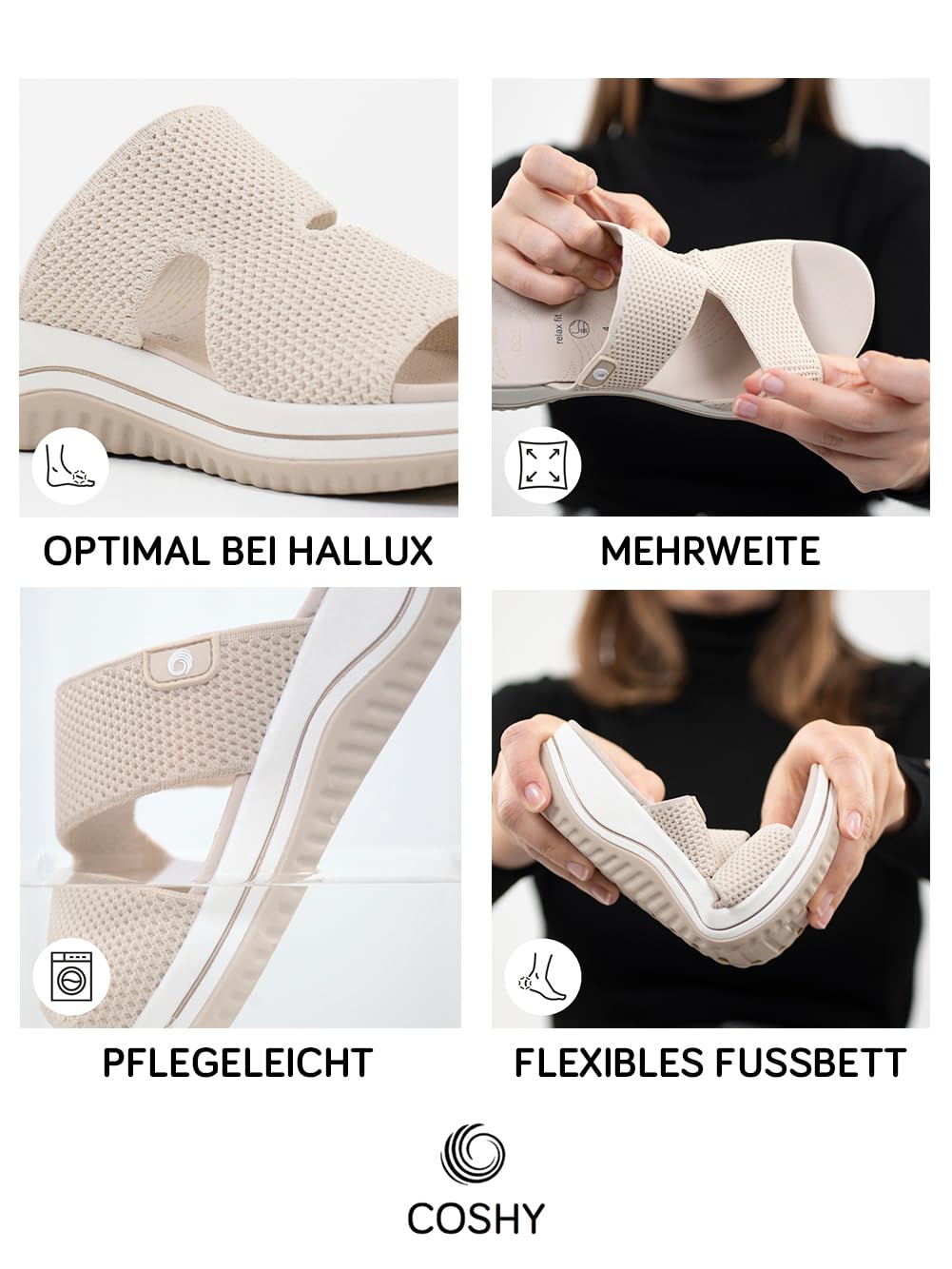 Jana Mules Femme Stretch Vegan