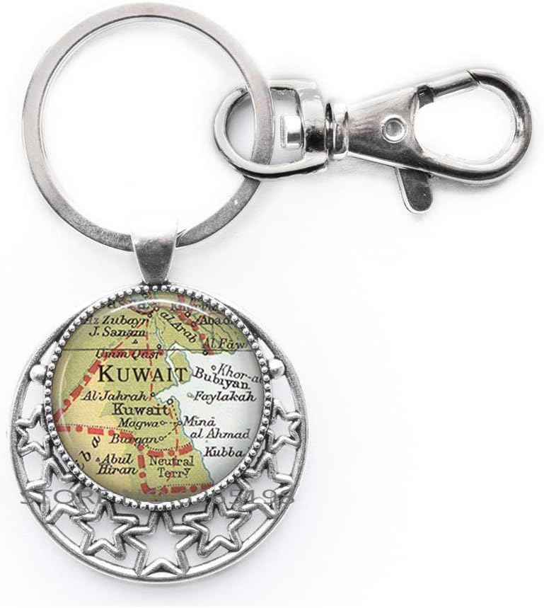 Kuwait map Key Ring, Kuwait map Keychain, Middle East map Jewelry Travel Gift map Gift for Traveler Keychain,Travel Gift,N290