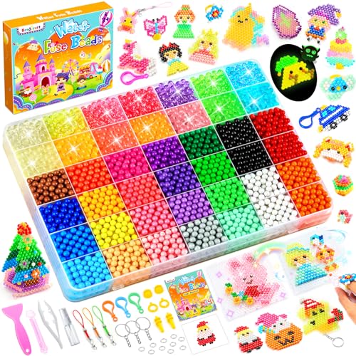 Besdiyart Perles d'eau avec paillettes pour enfants, set de recharge de perles d'eau qui brillent dans le noir, perles de glaçage perles de brume aquatique perles...