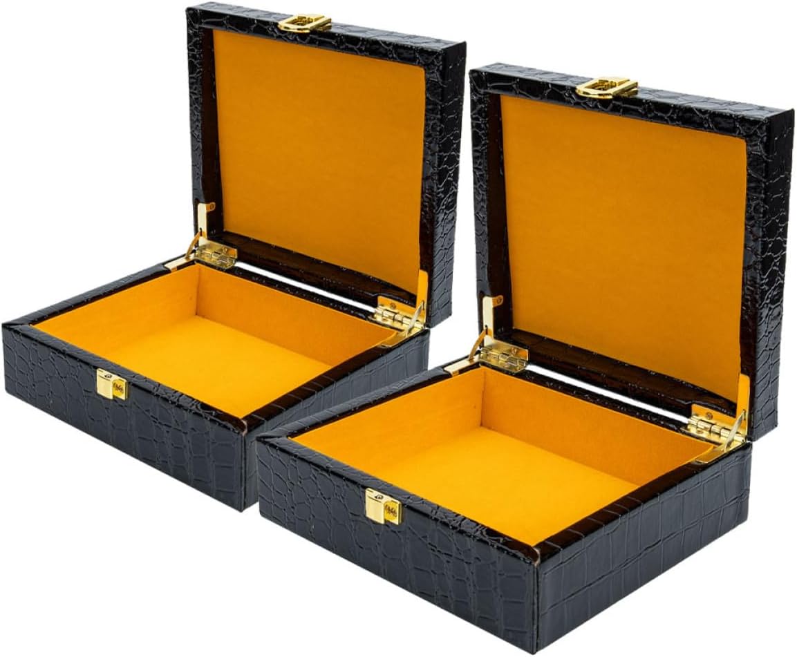 VICASKY 2pcs Compact Cigar Storage Box with Buckle Flip Cover Portable Faux Cigar Case for Travel and Outdoor Use 17x15x6.5cm