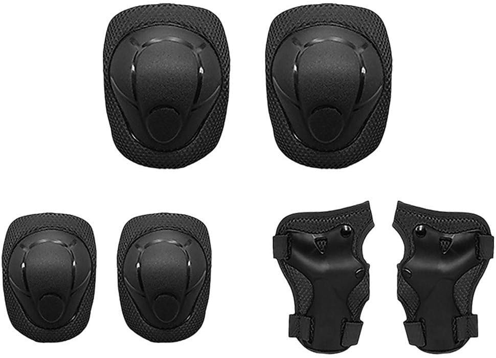 Roller Skating Roller Skating Wrist Guard Children Safety Pad 1 Protective Gear Set Knee Elbow Pad Children Knee Pad Set 6 (Color : Red) (Black // Black)