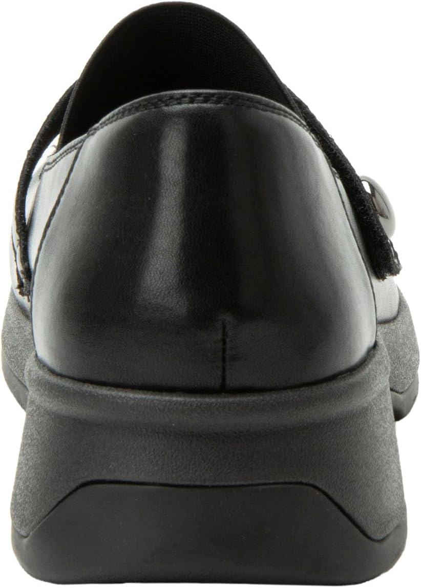 Alegria Women's Janna Leather Z-Tread Button Penny Loafer Slip-On
