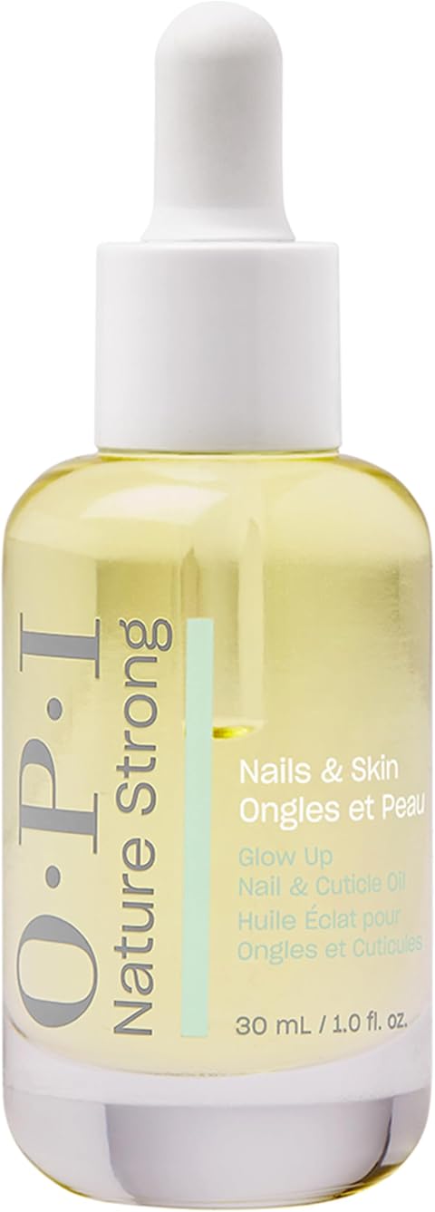 OPI Nature Strong Skincare Glow Up Nail & Cuticle Oil - Natural Origin Formula Cuticle Treatment with Vitamin E - Nail Oil for Damaged Nails
