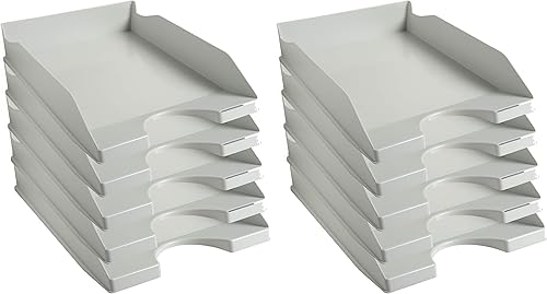Exacompta - Réf. 12306D - Lot de 10 corbeilles à courrier ECOTRAY - dimensions u