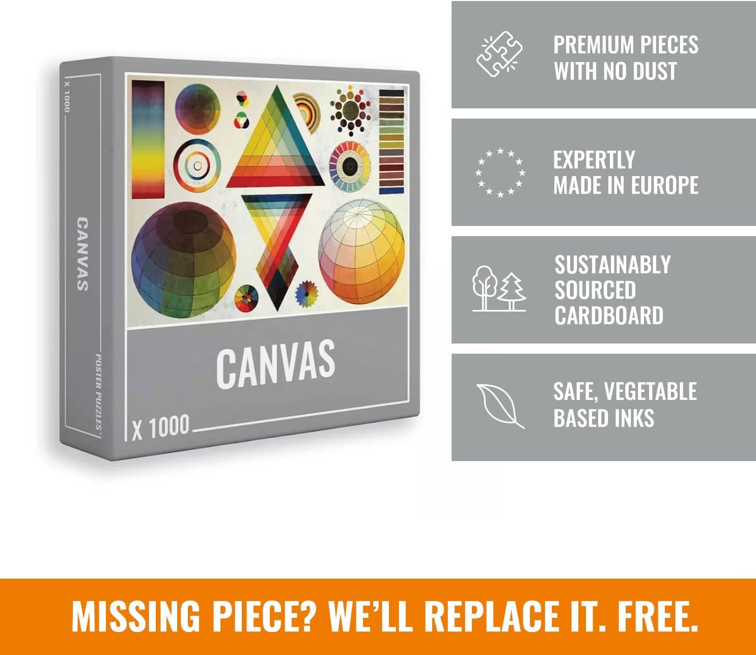 Cloudberries Canvas Puzzle, Colourful 1000 Piece Gradient Jigsaw Puzzle, Fun 1000 Piece Puzzles for Adults, Easy Jigsaw Puzzles, Colour Theory Puzzle