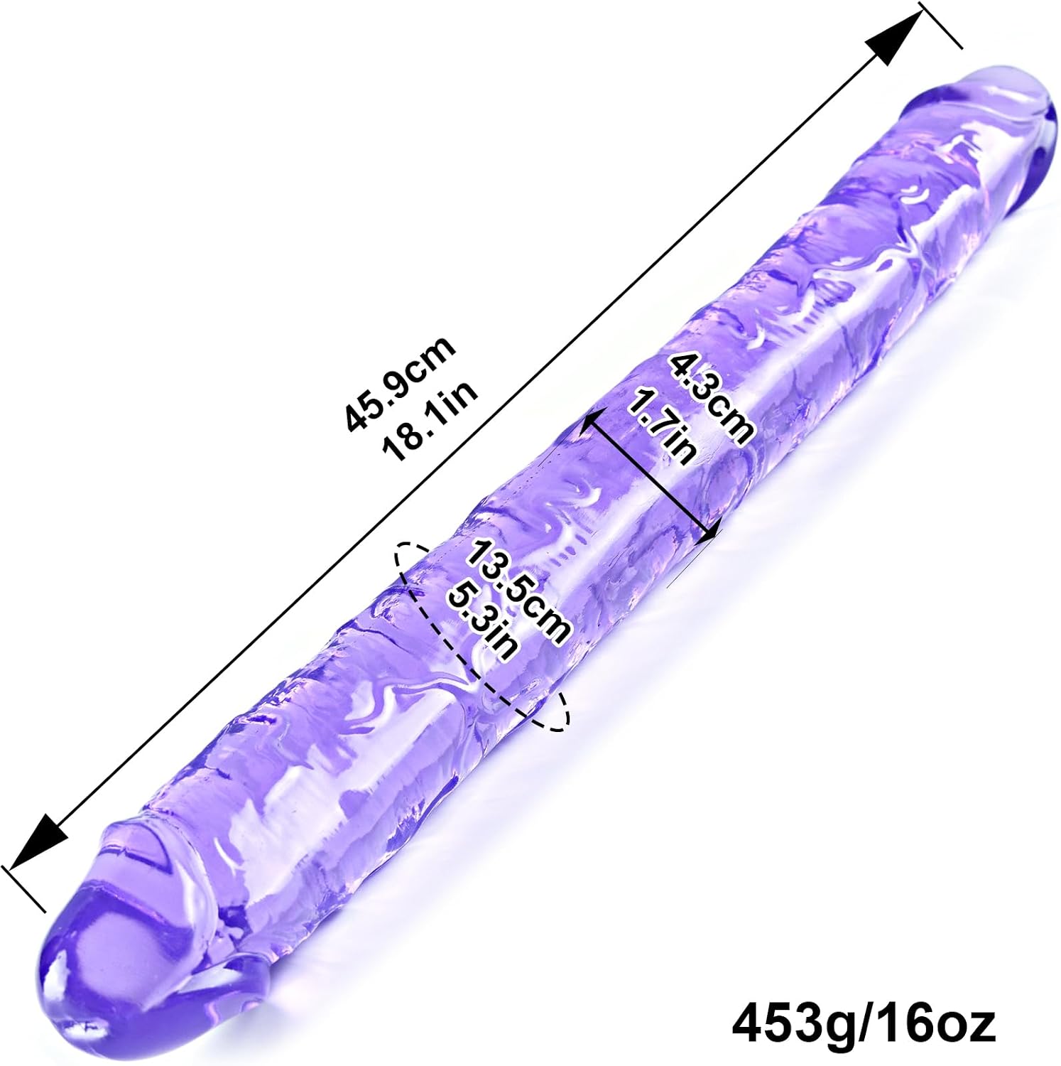 18 * 1.7" Double-Headed Thick Giant Dildo, Extra Long Realistic Dildo, Huge Flexible Fat Penis G-spot/Anal,Double-Sided XXL Wide Adult Sex Toy with Vein and Glans,Suitable for Women/Men/Lesbians