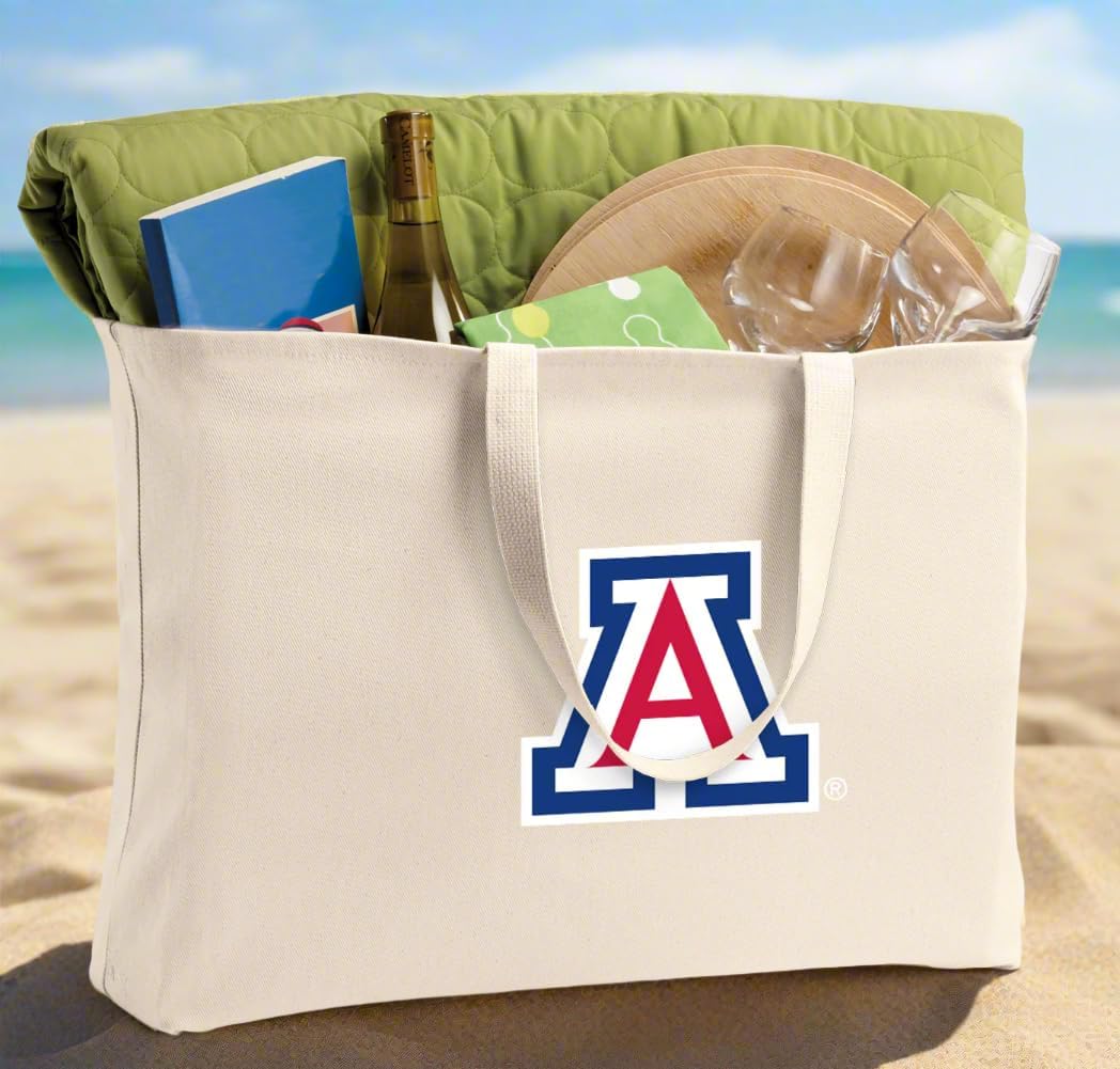 Broad Bay JUMBO University of Arizona Tote Bag or Large Canvas Arizona Wildcats Shopping Bag