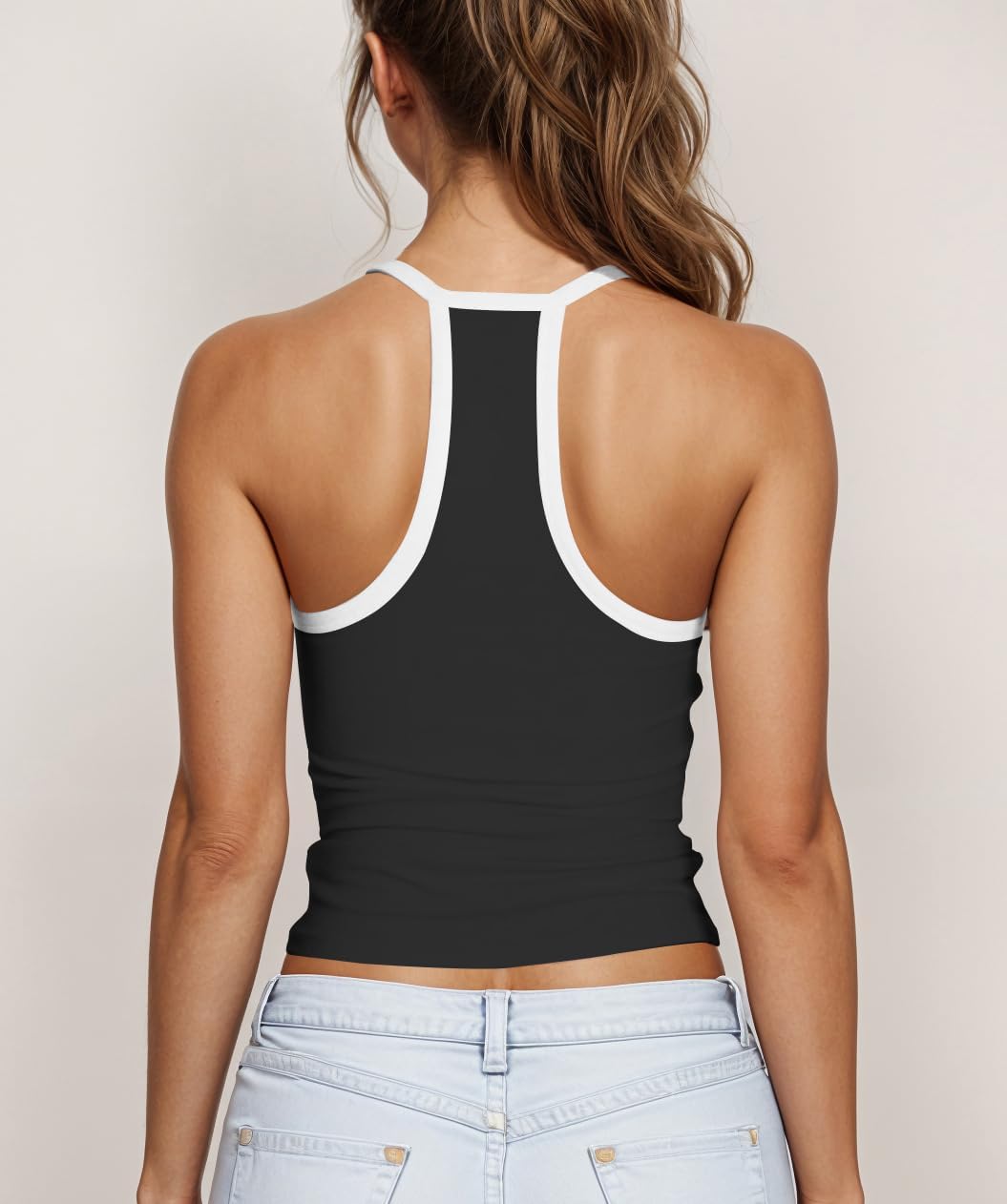 Womens V Neck Racerback Tank Tops Workout Tops for Women Sleeveless Tops - Image 3
