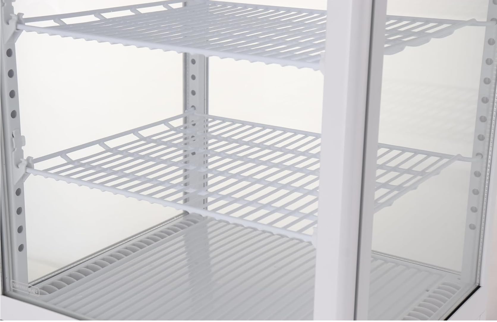 Vitrina Refriguerada Expositora, 78 L, Estantes Ajustables, Iluminación LED, Blanco y Negro medida 45,2 x 40,6 x 96,8 | Vitrina Horeca