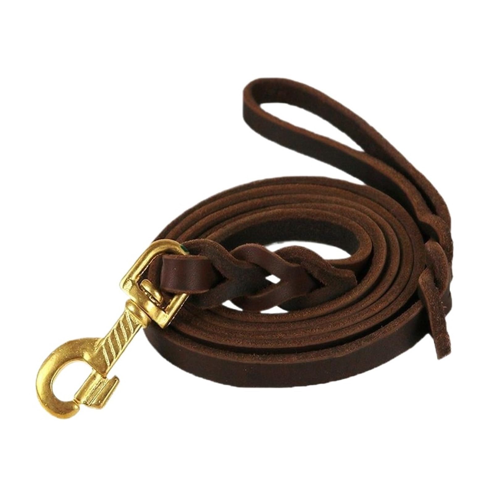 Guinzaglio for cani intrecciato in pelle Corda da trazione lunga e morbida for animali domestici Marrone Medio Grande(1.2x200cm)