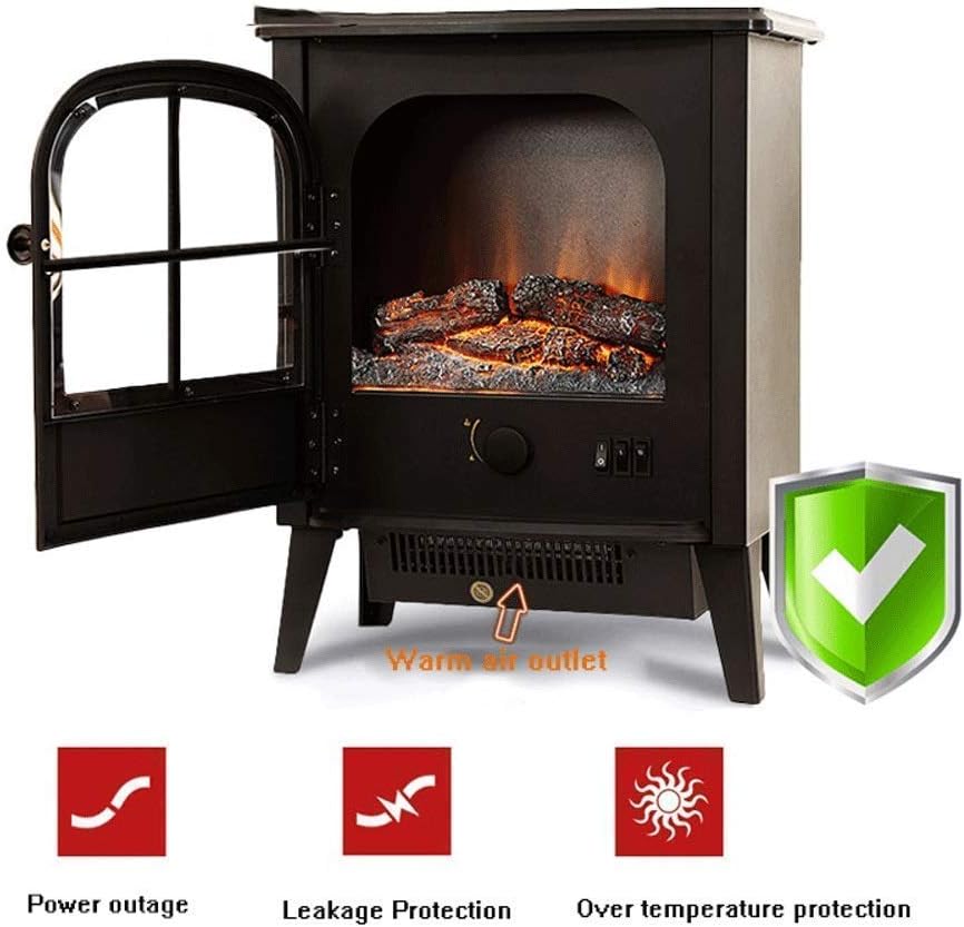 Electric Fireplace Wall-Mounted Electric Fireplace Chimney Stove Heater Electric Stove Electric Fireplace Heater Wood Burning Stove Flame Effect Electric Fireplace