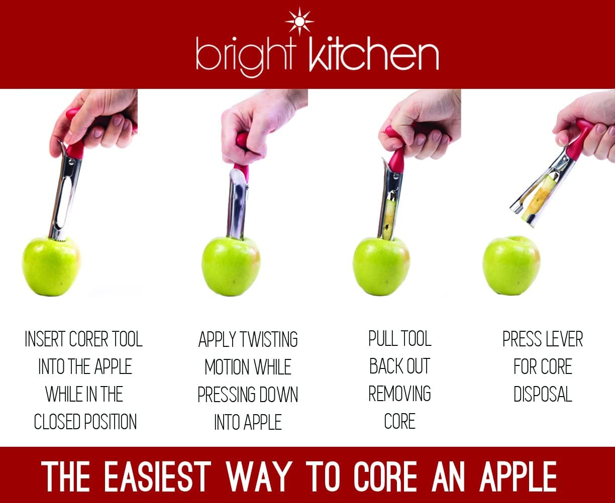 COMBO PACK - Apple Corer, Pineapple Slicer, Pear Pepper Poker, Herb Kale Stripper, Kiwi Tool, Citrus Orange Peeler SUPER SLICER Juicer Prepping PACK by Bright Kitchen