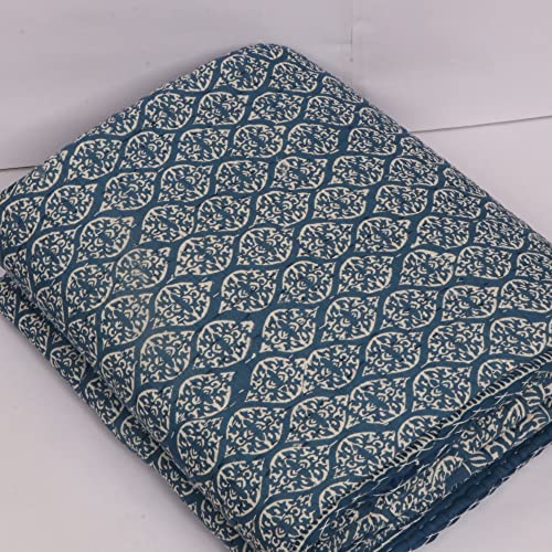 Edredones Kantha de algodón con estampado floral manta bohemia 90x108 5
