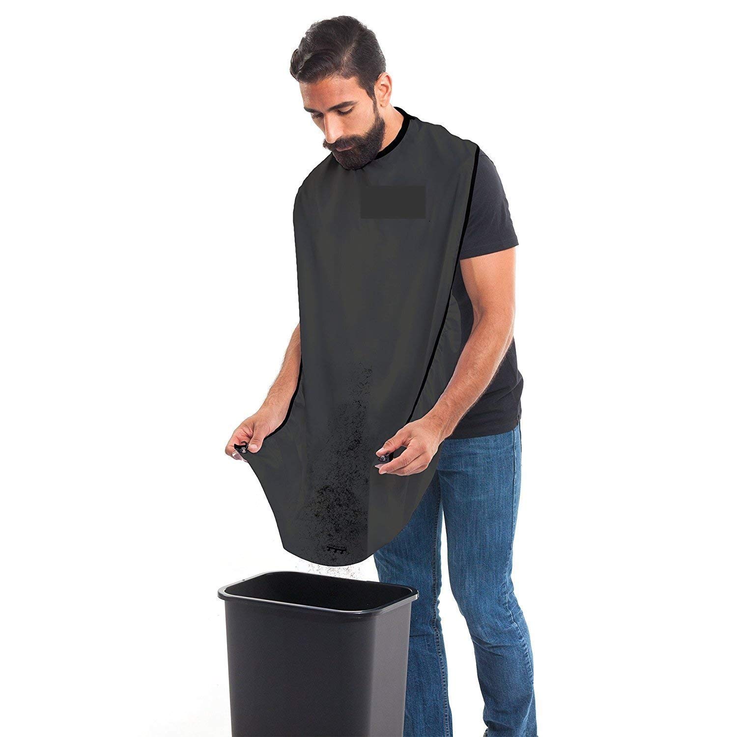 Confidence Beard Apron For Boys And Men Perfect Hair Cather For Salon And Home Use (Black) 2