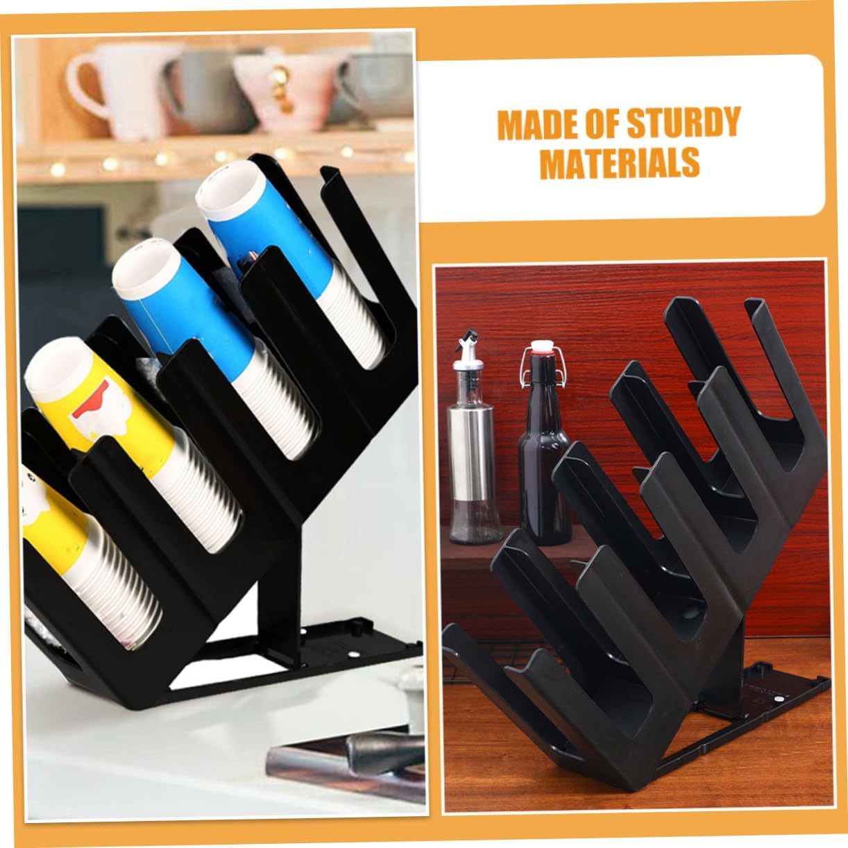 Luxshiny Paper Cup Dispenser Organizer Convenient Cup Holder Stand for Coffee Stations Milk Tea Shops and Events Space-saving Design for Easy Storage and Access