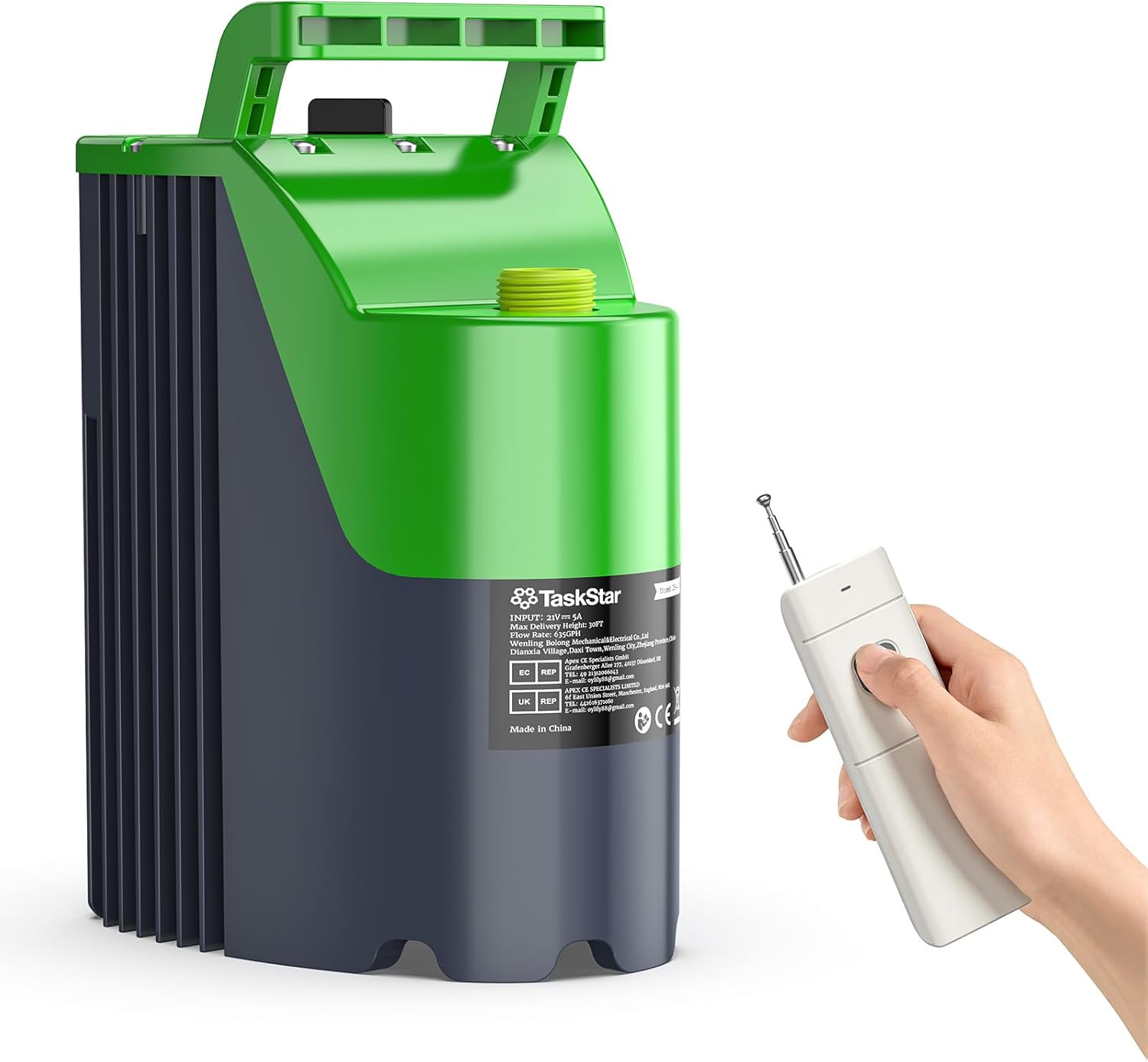 Cordless Submersible Water Pump with Remote, Rechargeable Battery Powered Wireless Control Sump Pump, Emergency Backup Pump for Pool Pond Basement Garden Tub Camping Outdoor Water Draining