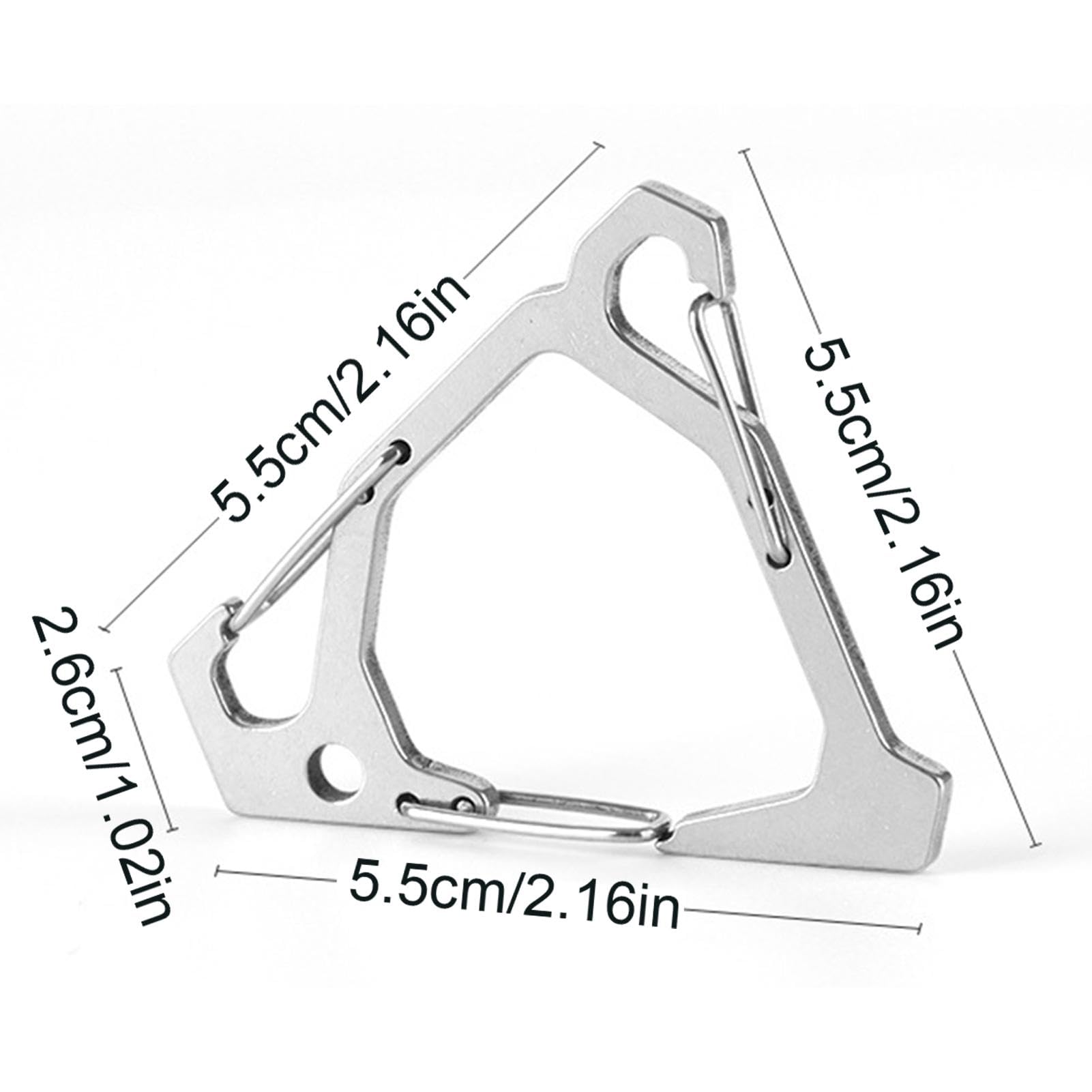 Generic Triangle Carabiner - Portable Triangle Hook | Carabiner Gear Clip and Hook for Suspending Heavy Duty Items | Stainless Steel Triangle Quick Links Heavy Duty Triangle Carabiners, White