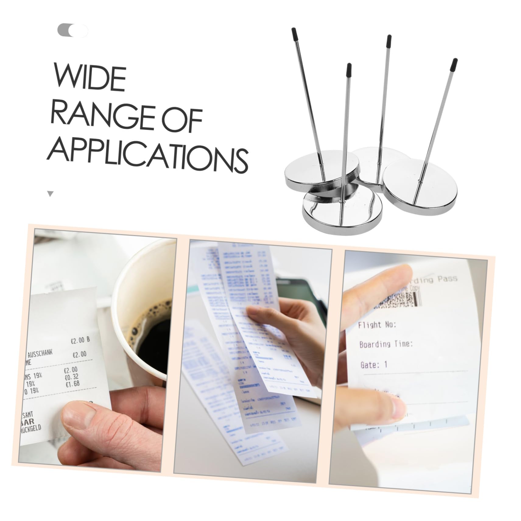 BUTIFULSIC Black Ticket Spike Servers Bill Holders Black 4pcs Metal Receipt Holder