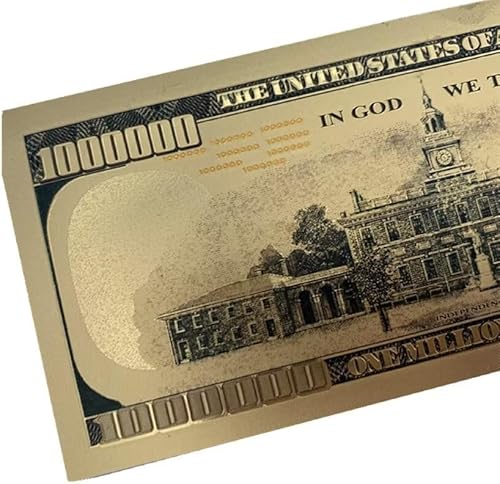 Miniatura 4 de YIQILAFADA 10 billetes de oro de un millón de dólares billetes de 100 dólares, billetes chapados en oro de color de la hoja de oro USD billetes de