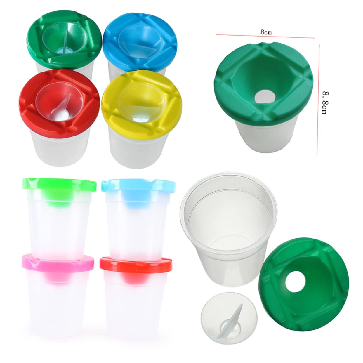 10sätze DIY Pigmentfarbe Für Auslaufsichere Malbecher Und Pinsel Farbwechselbare Tassen Für Kreatives Zeichnen Für Kunstprojekte Und Bastelarbeiten Zufällige Farben