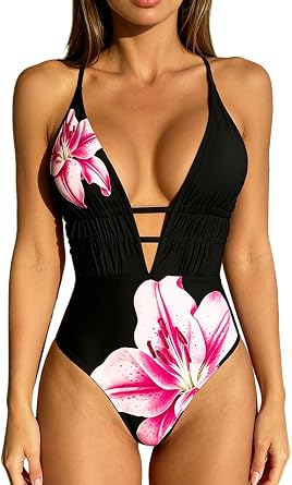 Snake Print One Piece Monokini Swimsuit with Halter Ties Open Strappy Bodice for Festival Dance Rave Clothing
