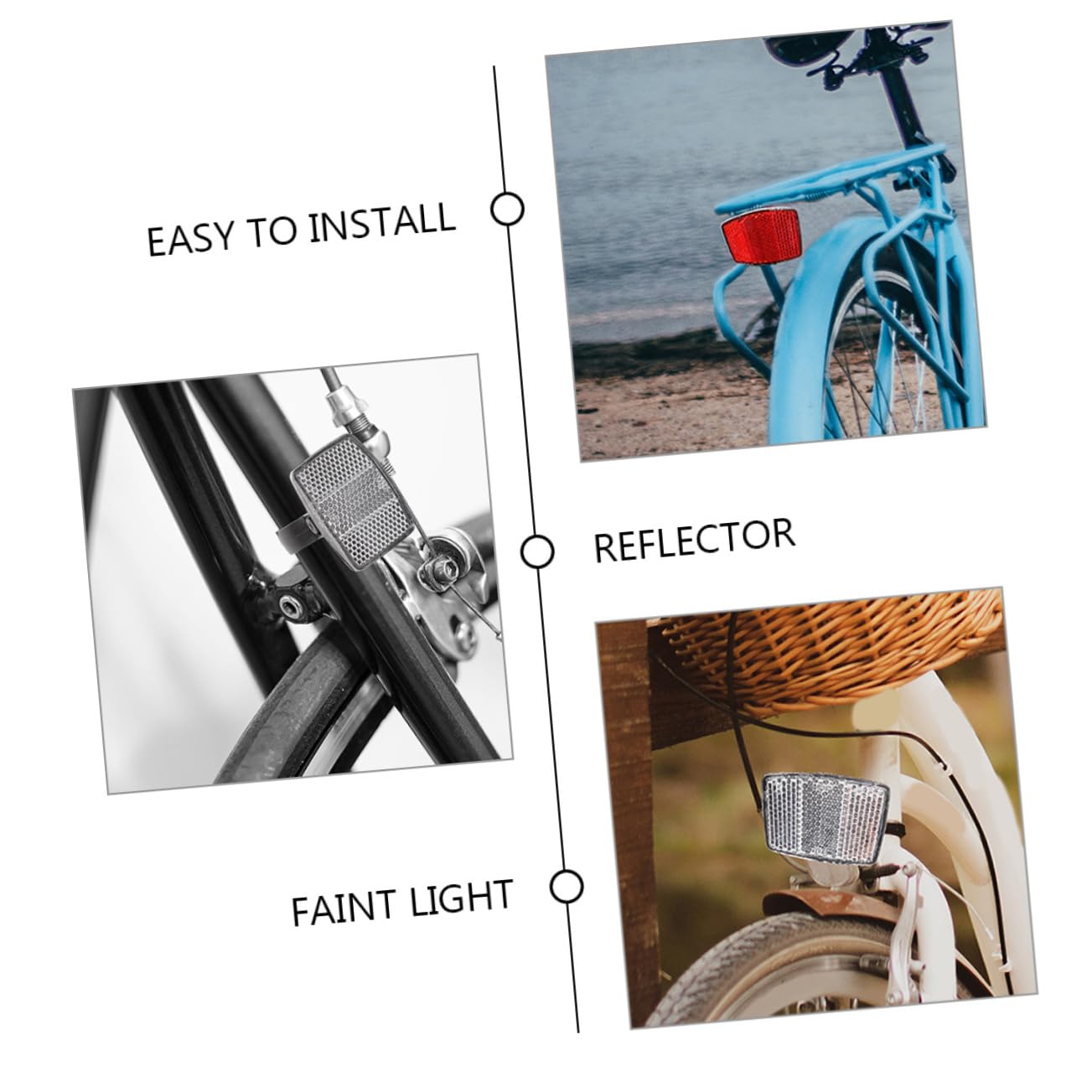 Abaodam Reflective Sheet Combination 2 Pack Bike Tail Wheel Reflectors Plastic Bright Easy to Install Safety Essential for Bicycles