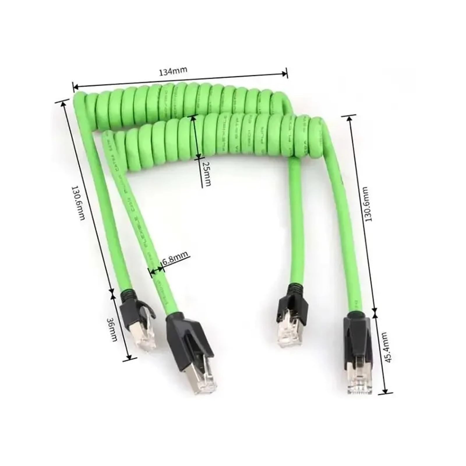 Gigabit RJ45 Netzwerkkabel 8-polig mit CA6TA abgeschirmter Ethernet-Kamera, 8-adrig, Stecker auf PUR-Kabel, Industriequalität, Schwarz, 5 m