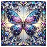 Daisen Art Schmetterling Diamant Painting Bilder 5D Diamond Painting Erwachsene Schmetterling Diamond Painting Set Glasmalerei als Wanddekoration für Zuhause 30x30cm