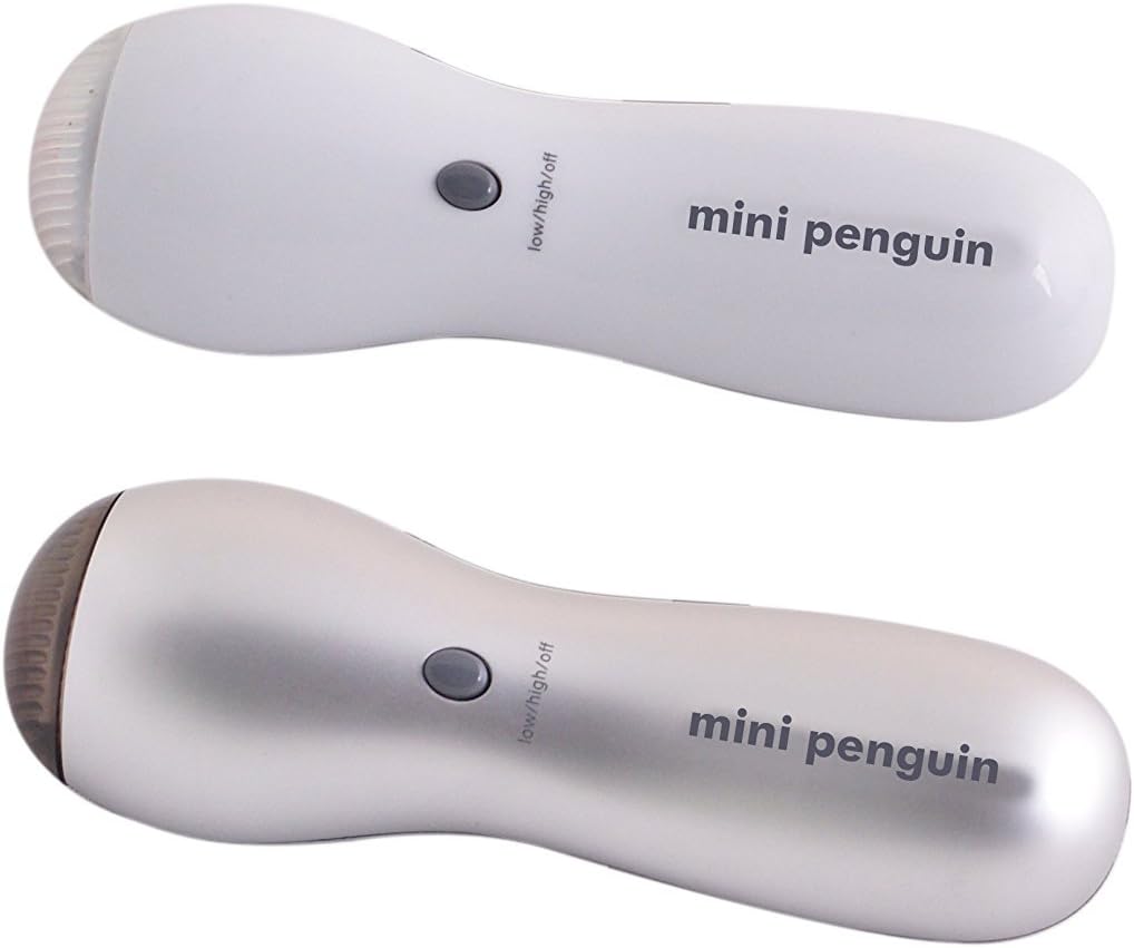 Prospera Mini Penguin Massager, DOUBLE units, vibration massage to relieve muscle tension for face neck shoulder arms back and legs, home office use, white, 4 oz each