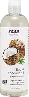NOW Solutions, Liquid Coconut Oil, Light and Nourishing, Promotes Healthy-Looking Skin and Hair, 16-Ounce