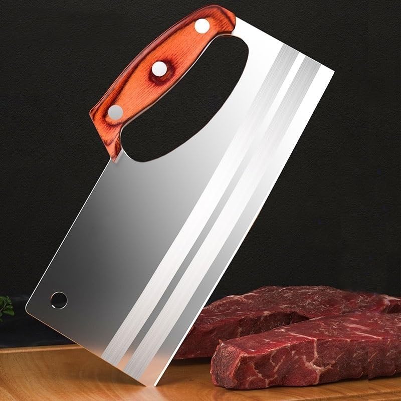 Meat Cleaver,Cleaver Knife, Chinese Style Kitchen Stainless Steel Cutting Meat Knife Special Super Sharp Ladies Slicing Vegetable Fruit Cooked Food Knives (Color : ABC)