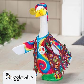 Gaggleville Hippie Goose Outfit, Fits Large 23 H Statue, by Fox Valley
