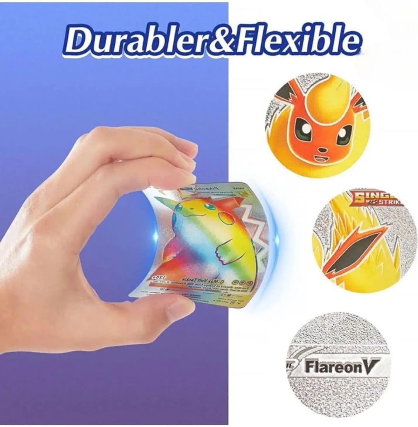 Pokemon Cards Pack 40 Pcs Trading Card Game for Kids | V Max GX High HP Rare Style Collection | 10 Gold 10 Silver 10 Black 10 Rainbow Foil Cards | Special Battle Edition Set